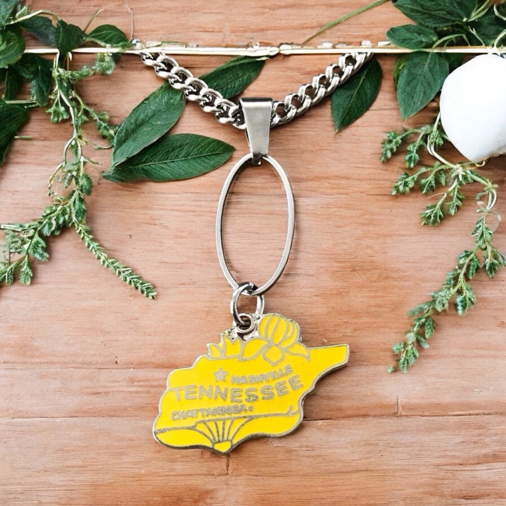 🆕Tennessee Oval Drop Pendant  Necklace Enamel/Stainless Steel